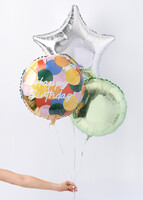 Imagen preview para Arreglo de Globos "Happy Birthday" Colores        - 3